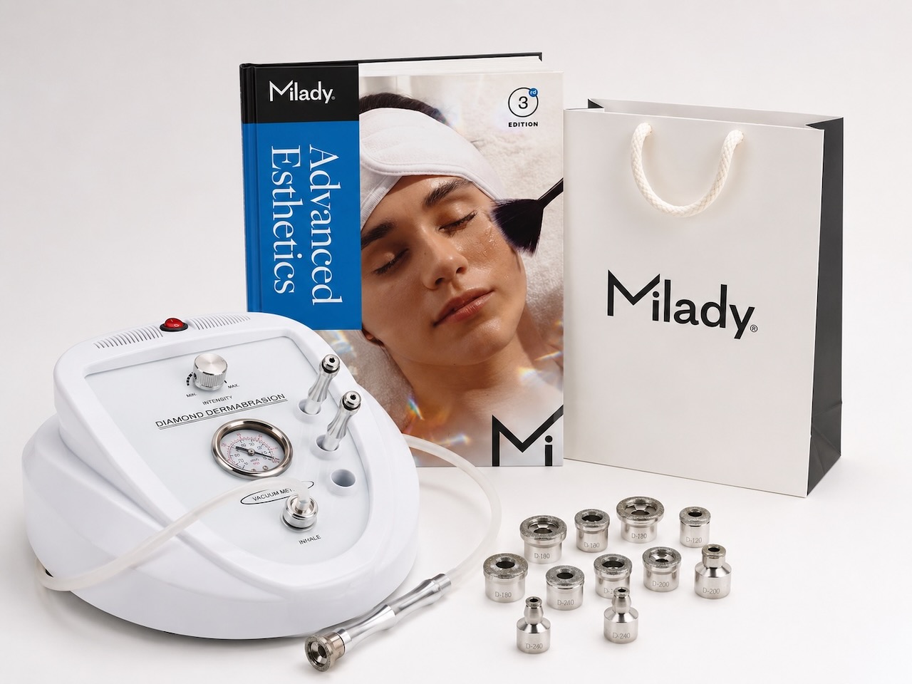 Master esthetics student performing dermaplaning